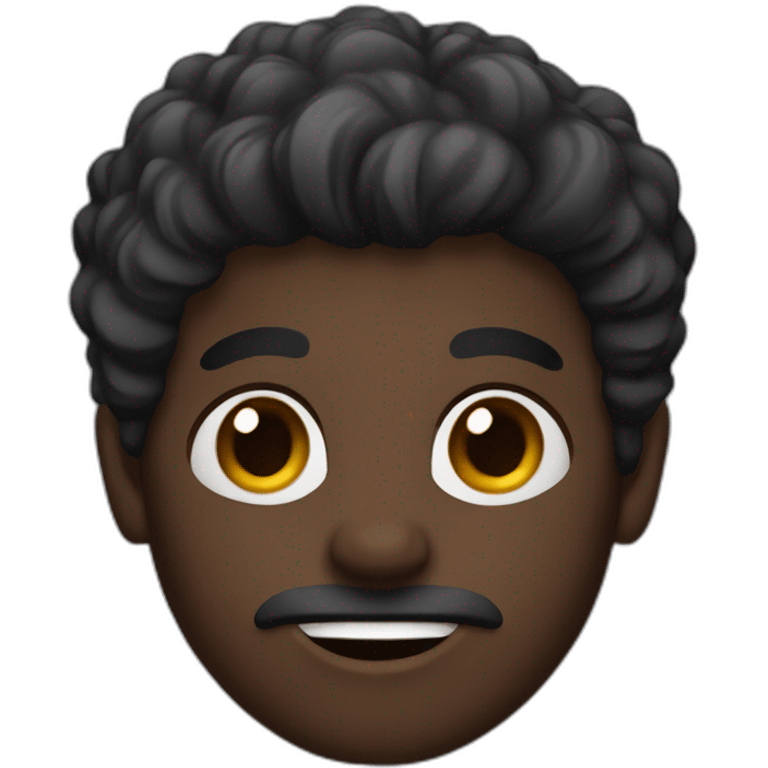 emoji of a dark skin man with stubble beard emoji