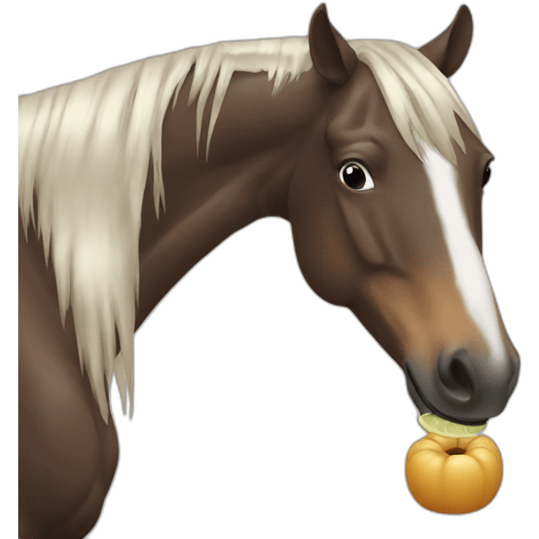 A horse eating a hosre emoji