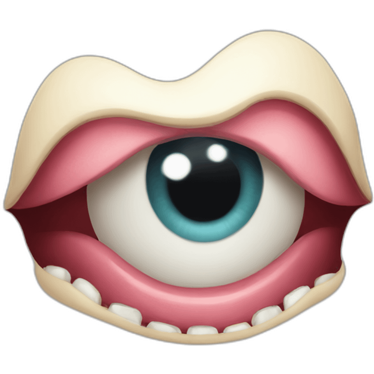 A teeth in an eye emoji