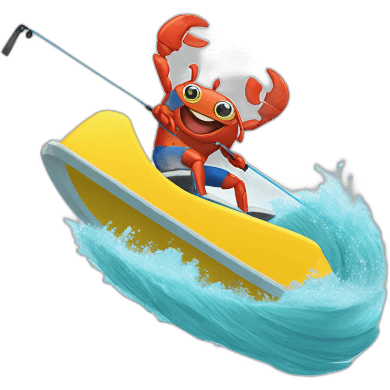 Crabs waterskiing emoji