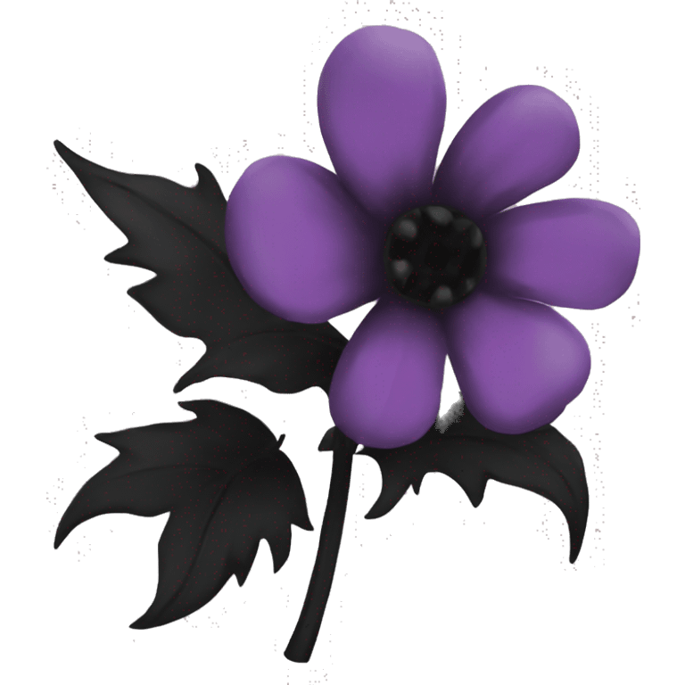 black goth flower emoji