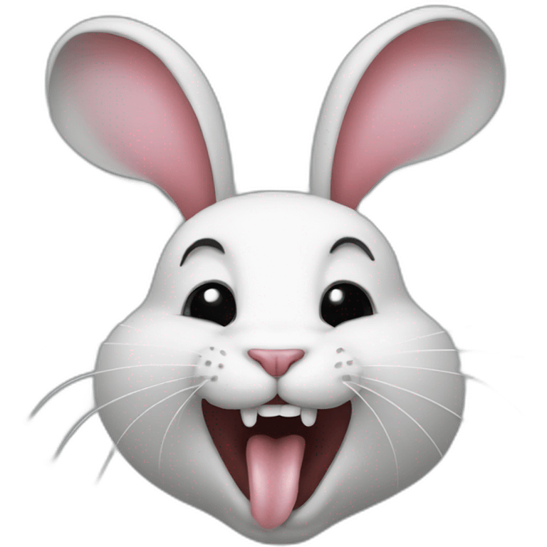 Rabbit combined with the tongue sticking out emoji