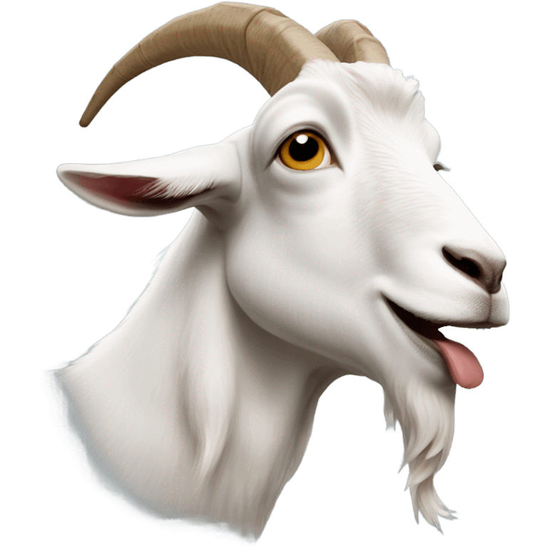 Goat smoking a blunt emoji