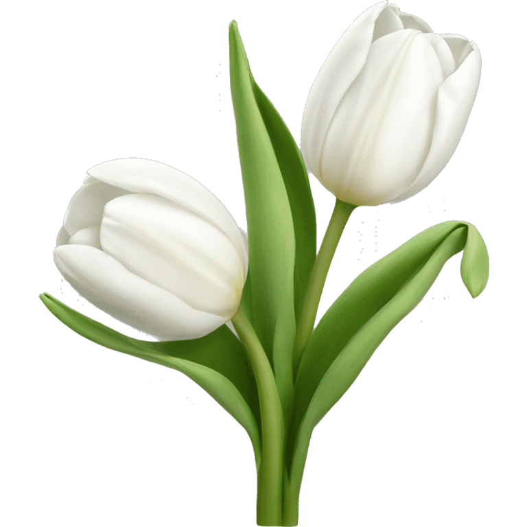 White Tulips with stem emoji