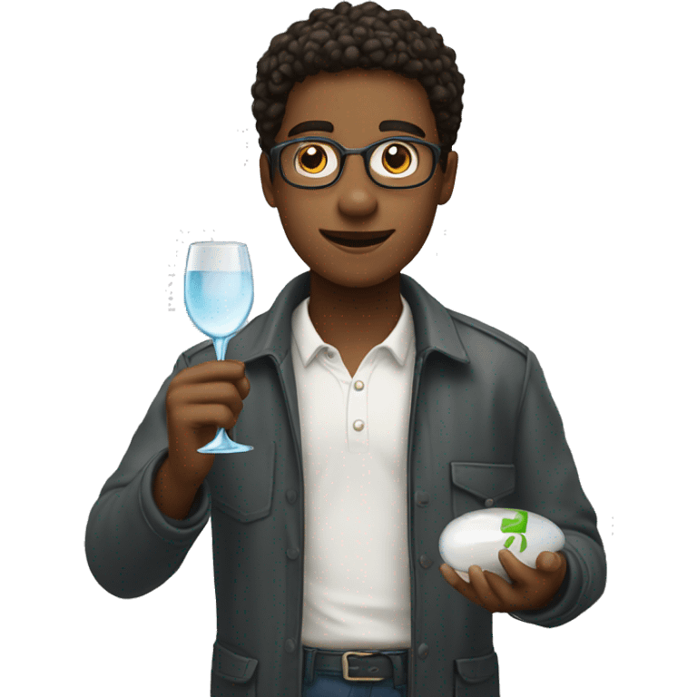 young man with a maginfying glass in his hand emoji