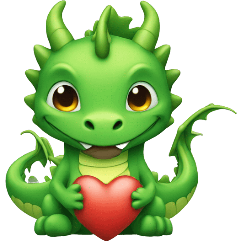 green dragon with heart emoji