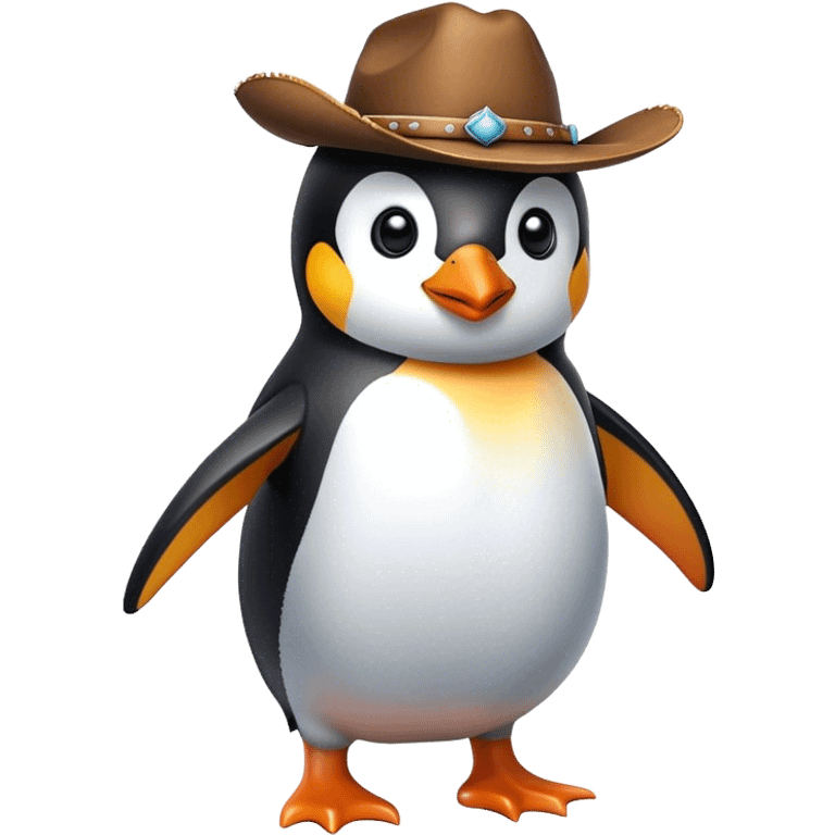 Penguin with cowboy hat emoji