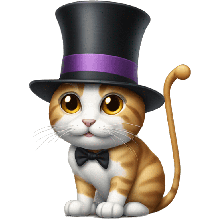 Cat with top hat and cane emoji