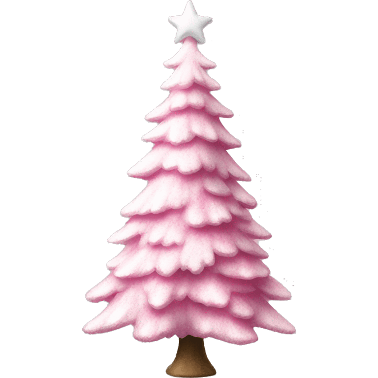 Pink and white realistic christmas tree emoji