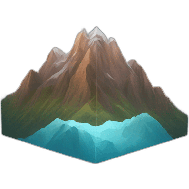 mountains in a cube emoji