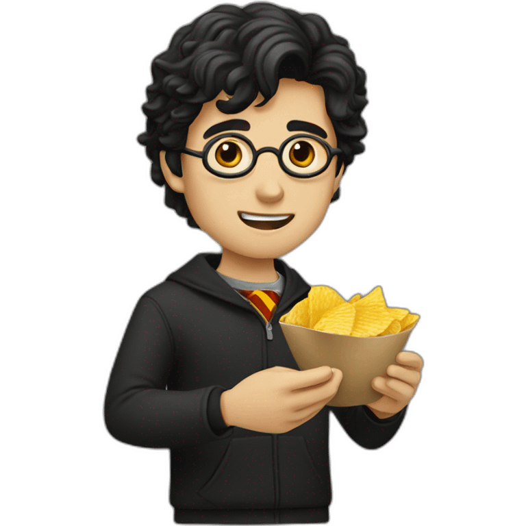 Harry potter eating chips and salsa emoji