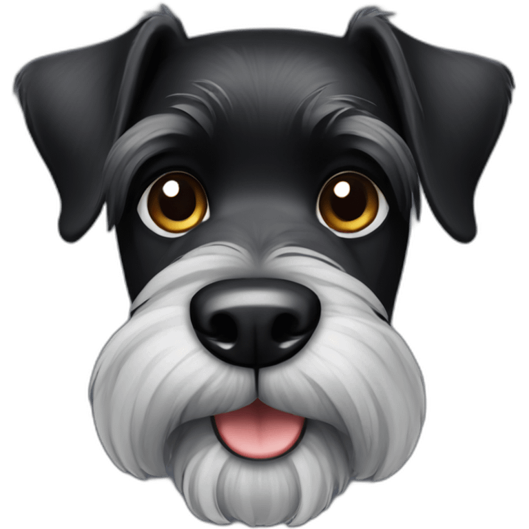 A black schnauzer dog face emoji