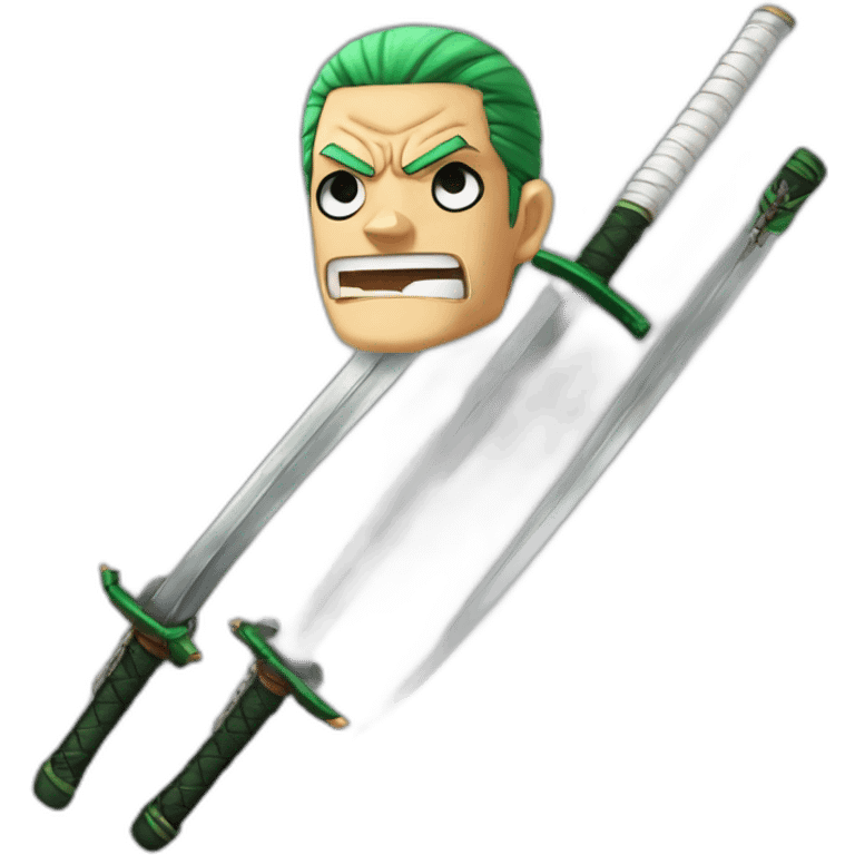 Roronoa Zoro 3 swords angry emoji