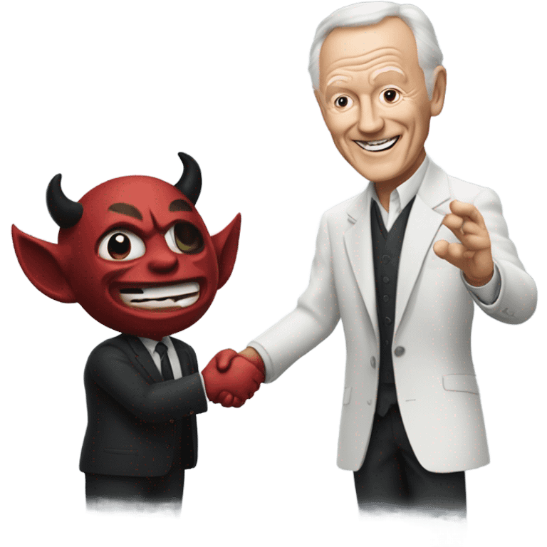 Jerry Jones shaking hands with the devil  emoji