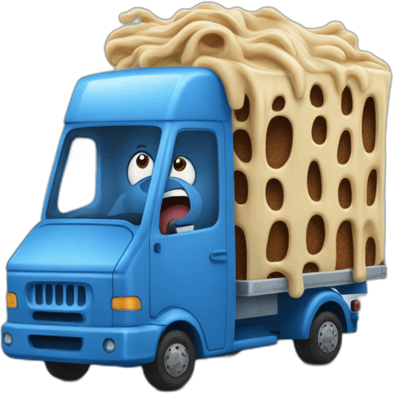 Scream dans un camion bleu emoji