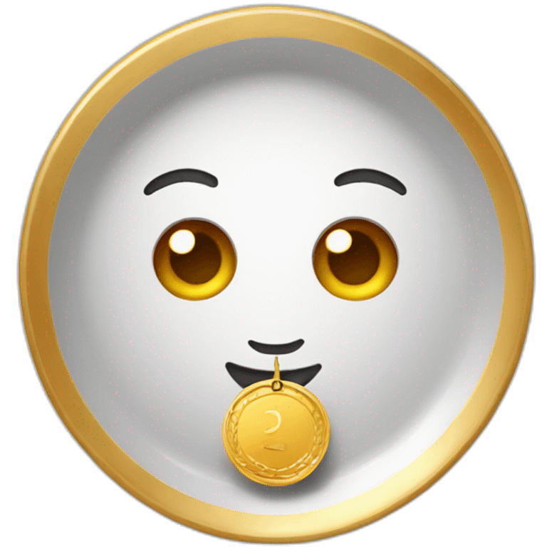 cute-plate with a gold medal emoji