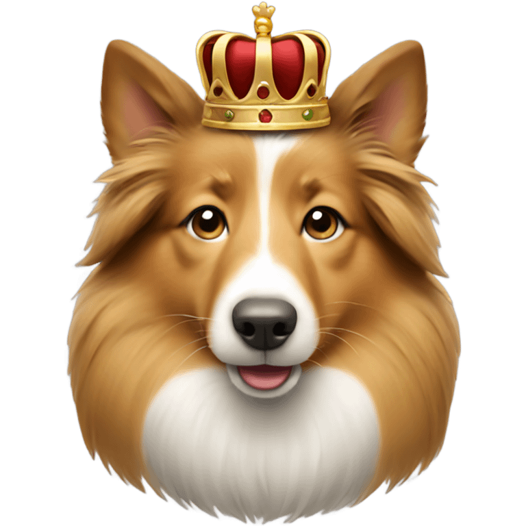 Shetland sheepdog with a crown emoji