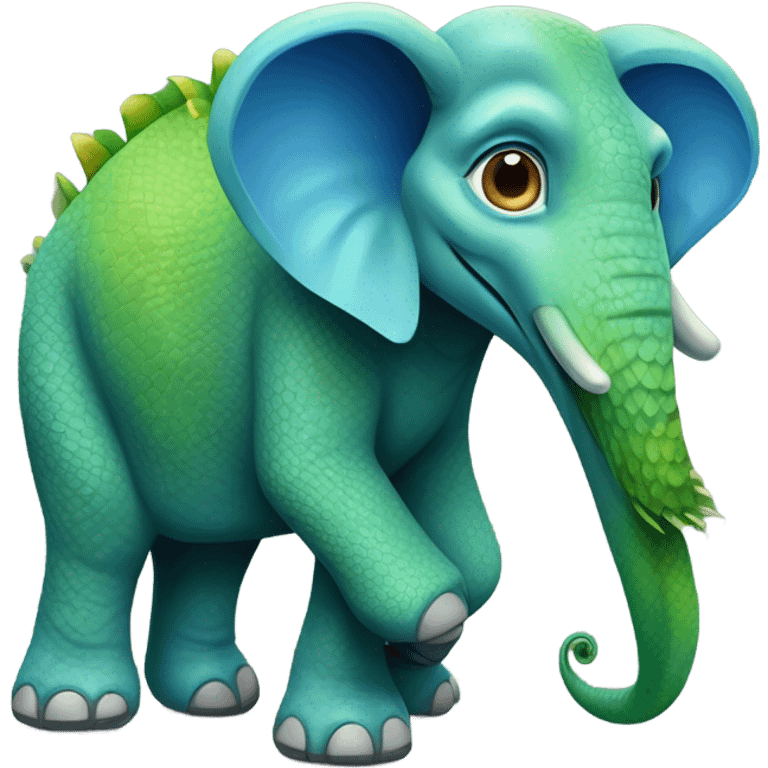 elephant mixed with an iguana emoji