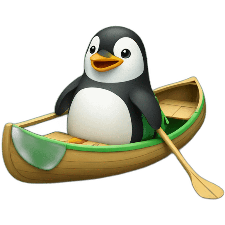 penguin in the green canoe emoji