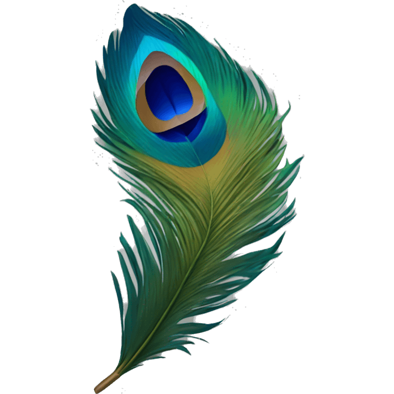 Peacock feather attached to 🪈 emoji