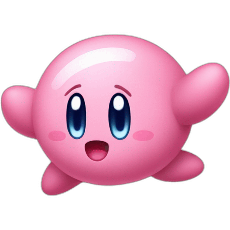 cute classic Kirby jumping emoji