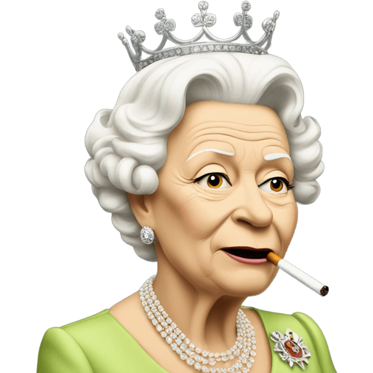 the queen smoking  emoji