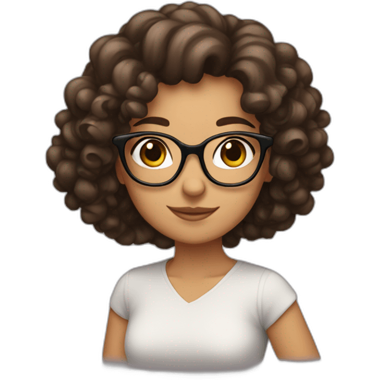 brunette girl with glasses and curly hair with text "approved" emoji