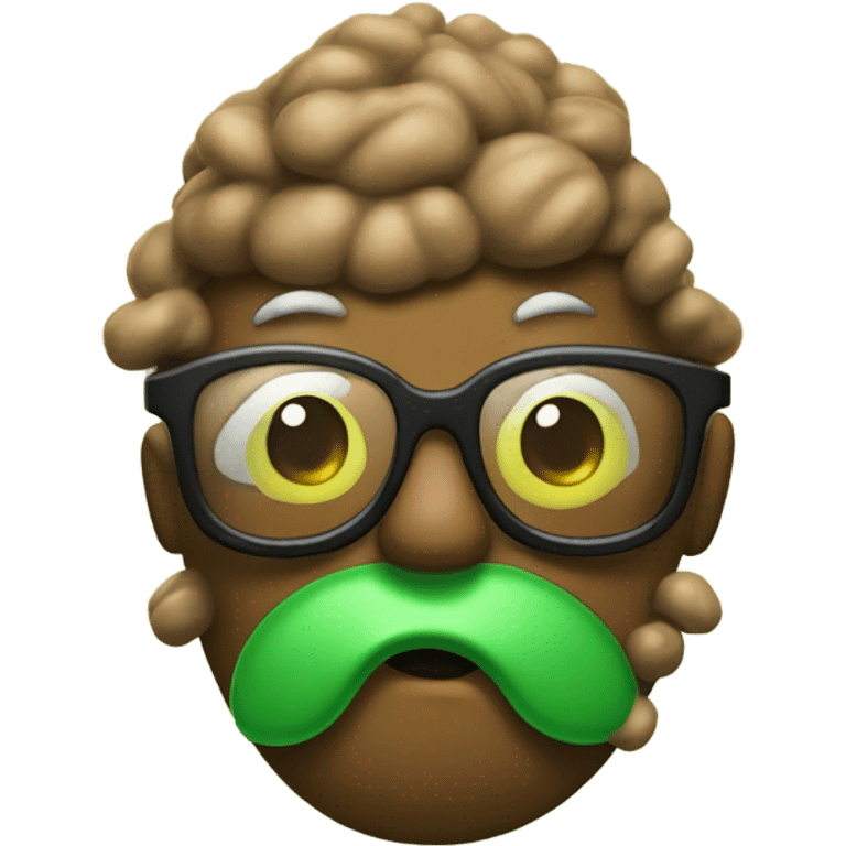 Poop with glasses that green and extra stinky emoji