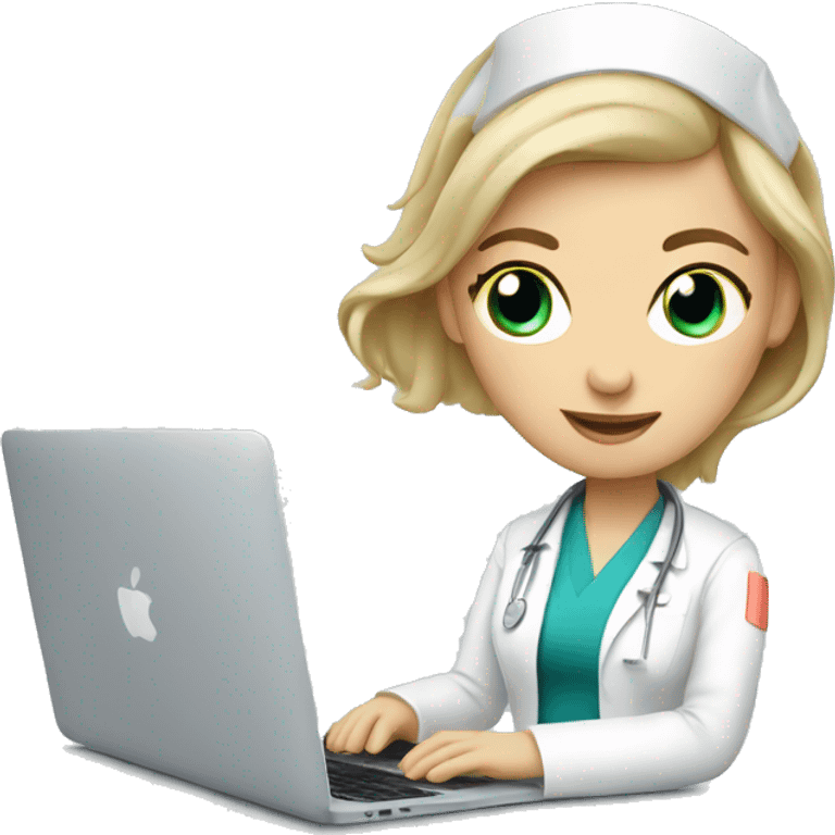 russian Nurse with macbook emoji