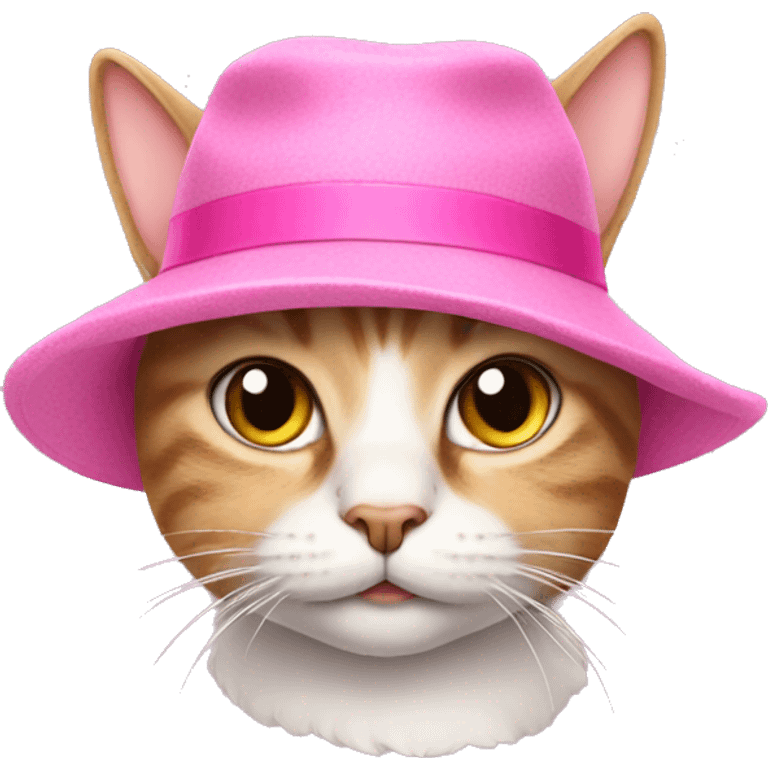 Cat wearing a pink hat emoji