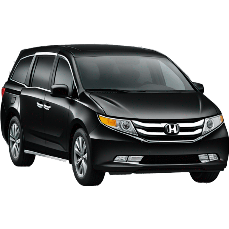 black honda odyssey minivan at a side angle. shiny. realistic. apple emoji style. emoji