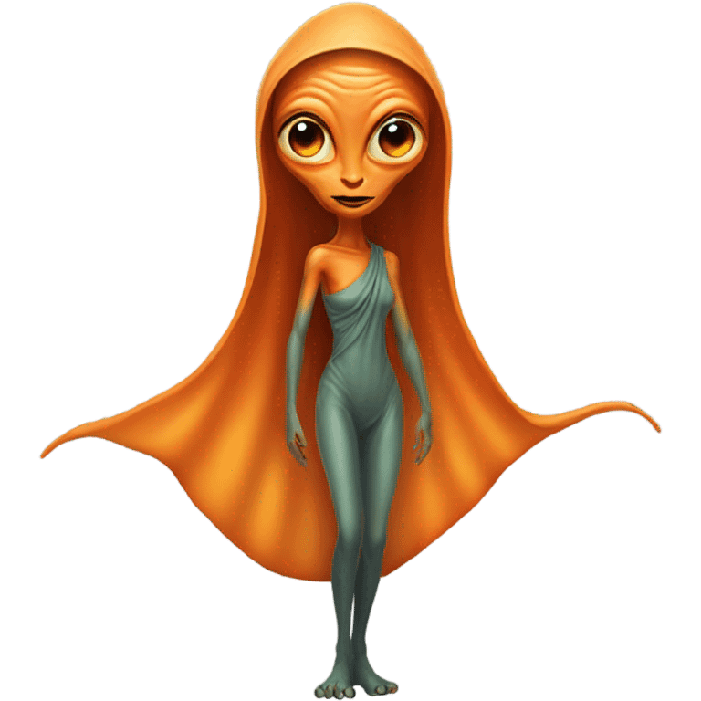 a orange alien woman full body emoji