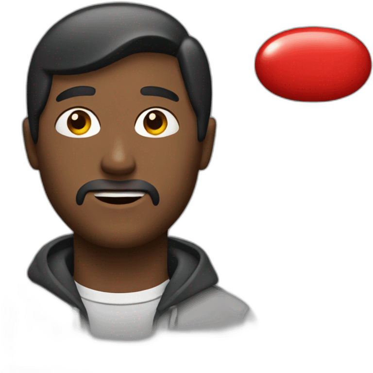 man with red pill emoji