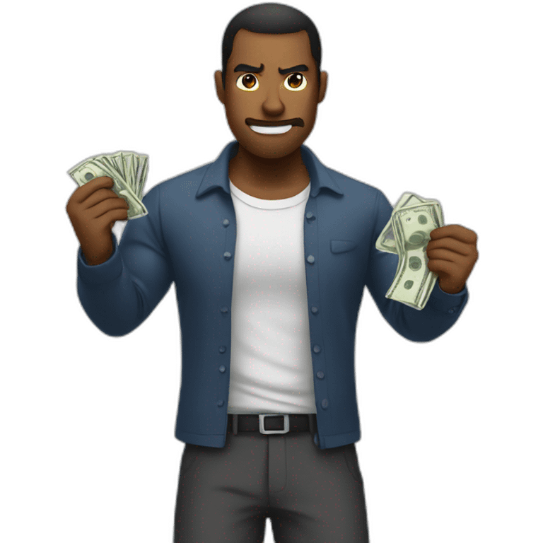 man holding money angry emoji