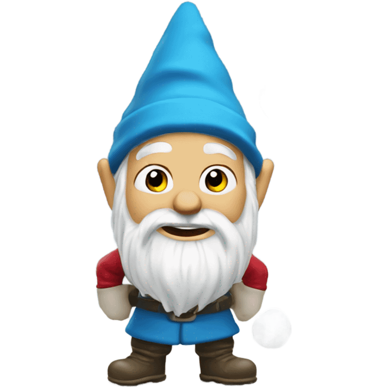 Snowball fight garden gnome emoji