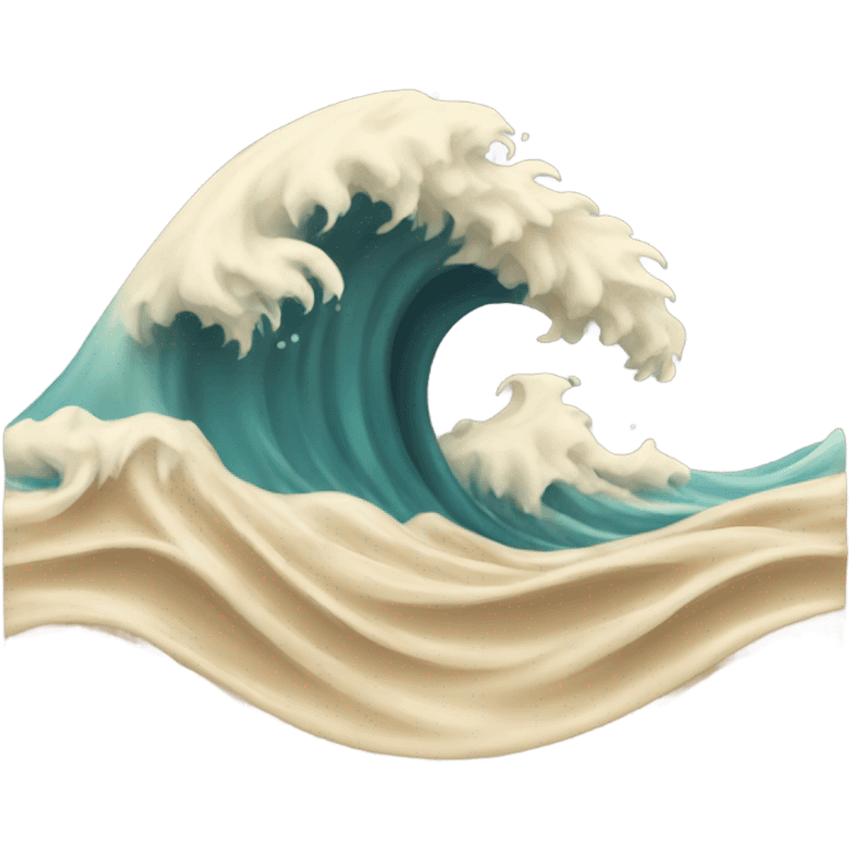 Beige ocean wave emoji