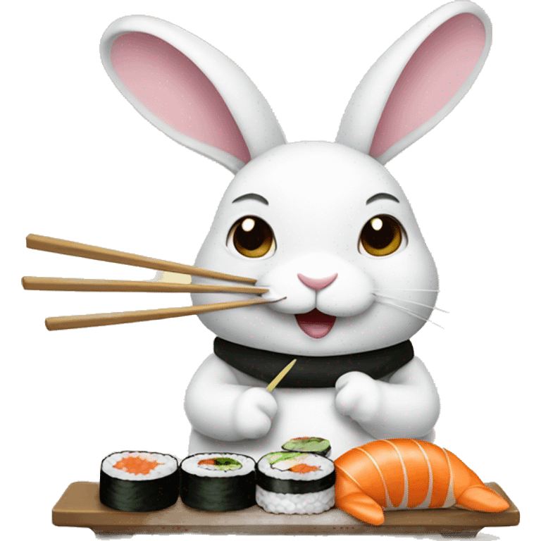 bunny eating sushi  emoji