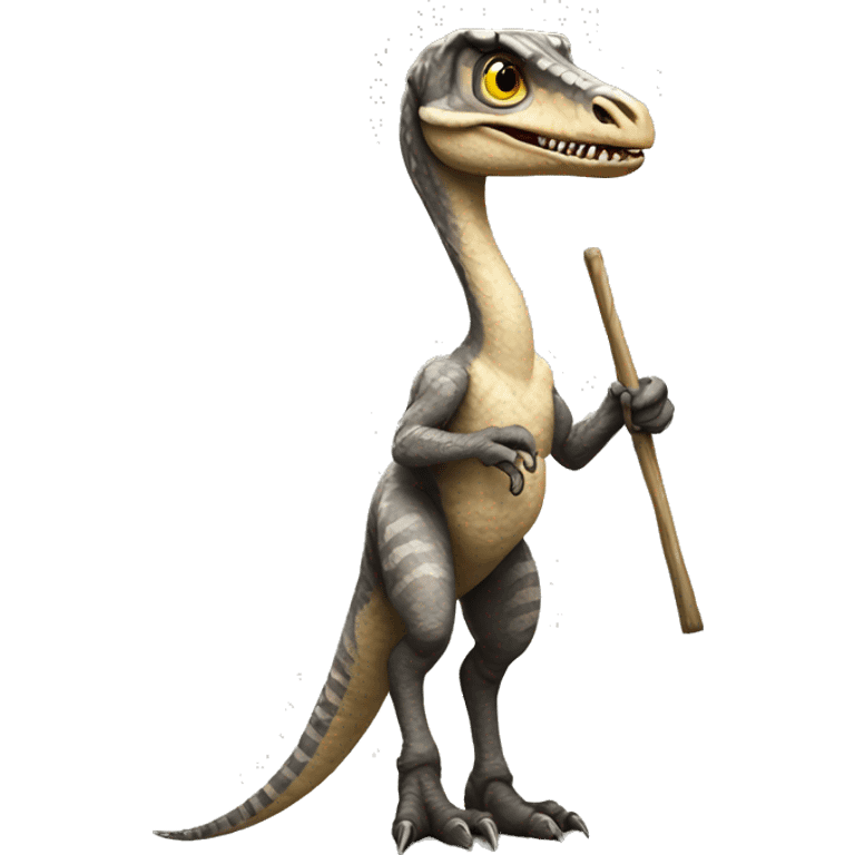 velociraptor holding a pole emoji