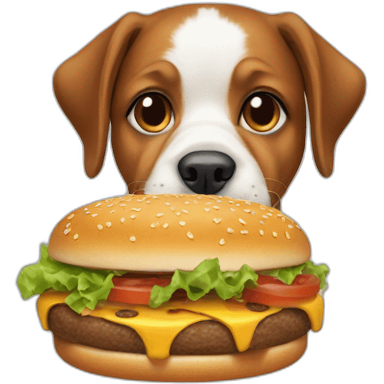 dog eating burger emoji