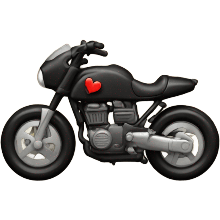 cookie heart with black motorbike  emoji