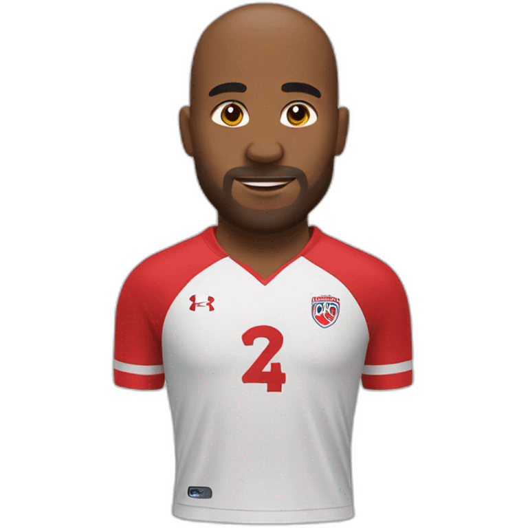 Jimmy Briand with a red soccer jersey emoji