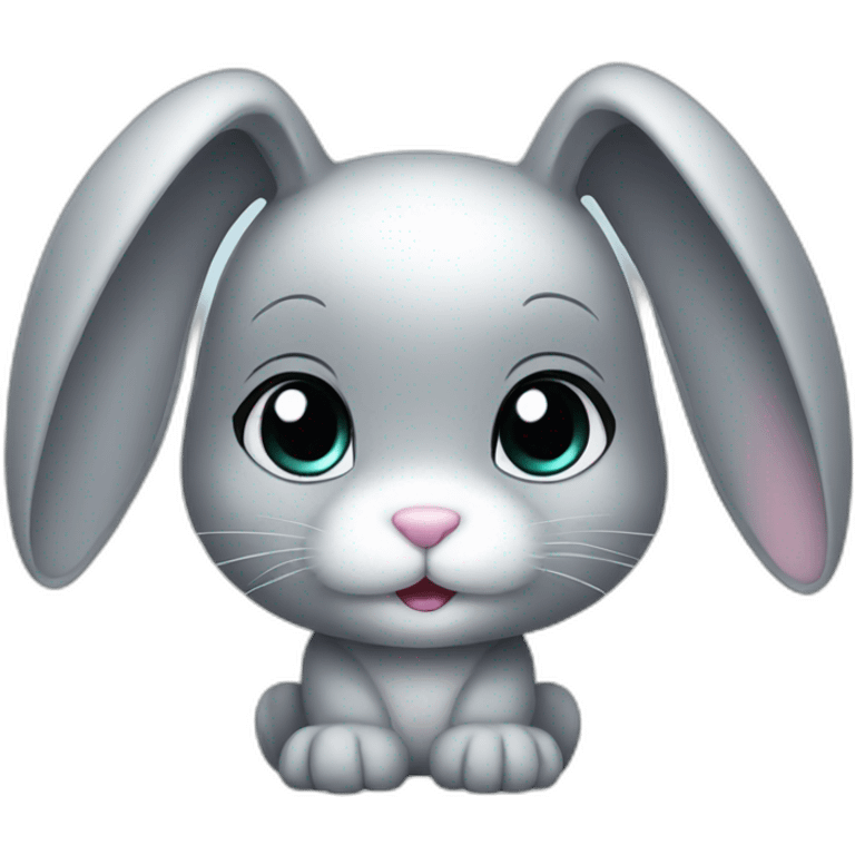 cute silver bunny emoji