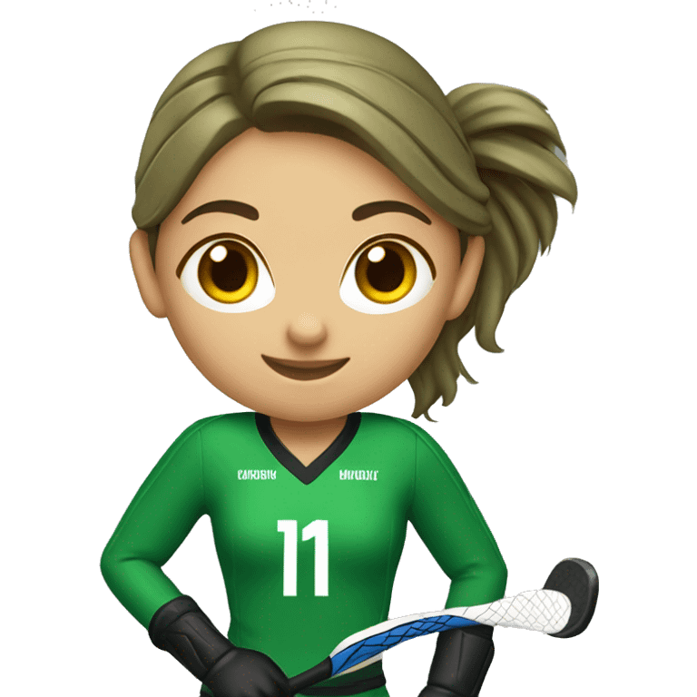 field hockey girl with green jersey  emoji