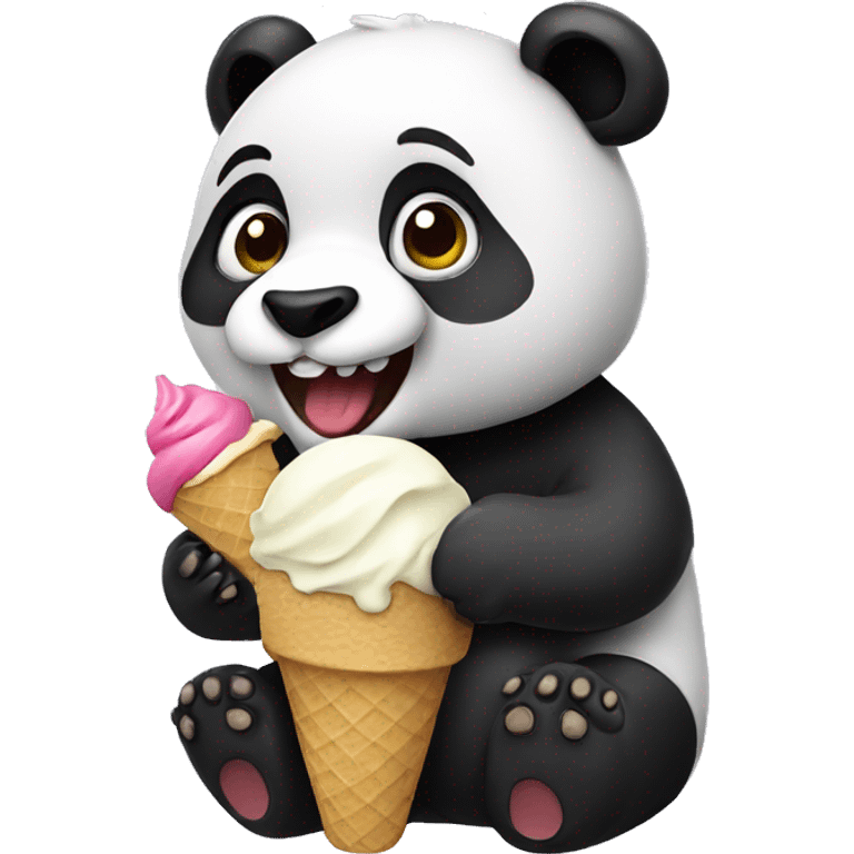 Panda eating ice cream emoji