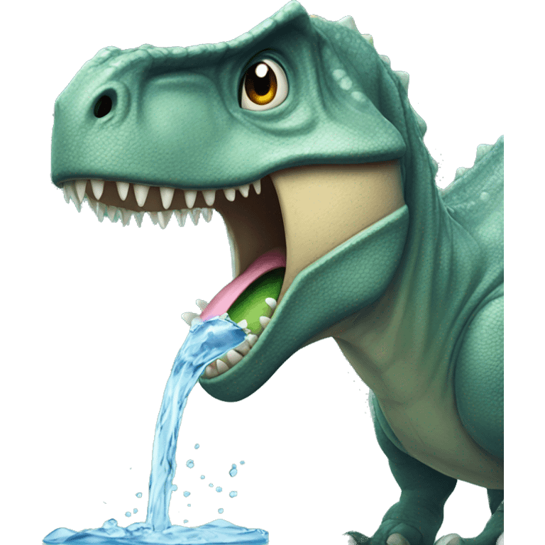 Dino drinking water emoji