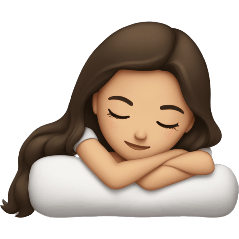 Brunette girl sleeping emoji