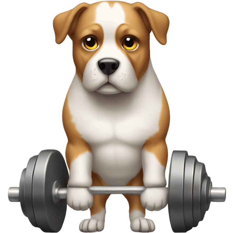 Dog weight lifting  emoji