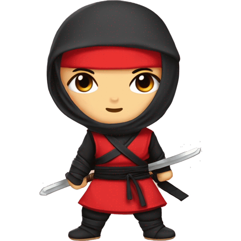 A chibi kawai Ninja with red headband emoji