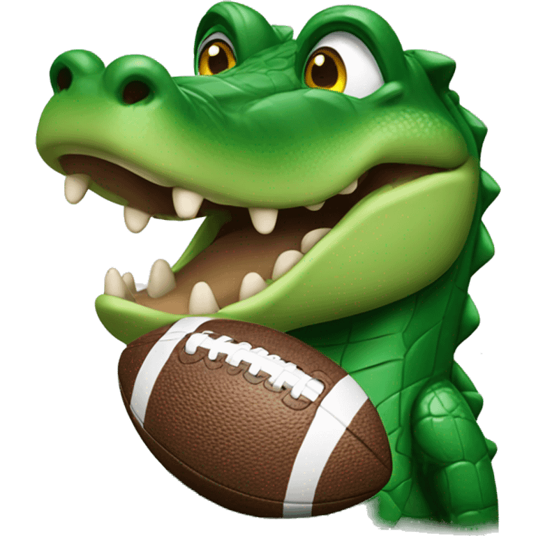 alligator with a football  emoji