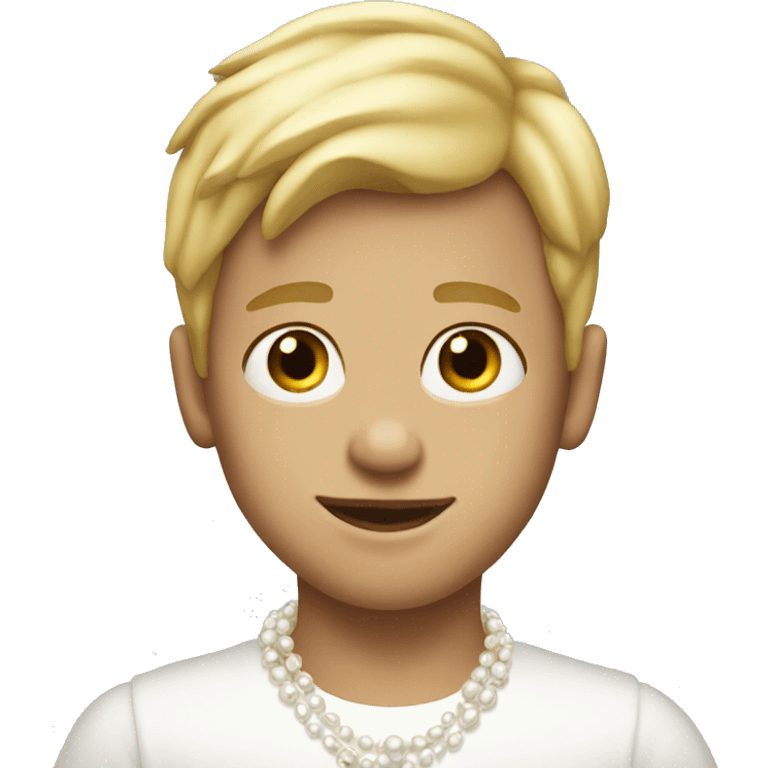 blonde boy with pearl necklace emoji